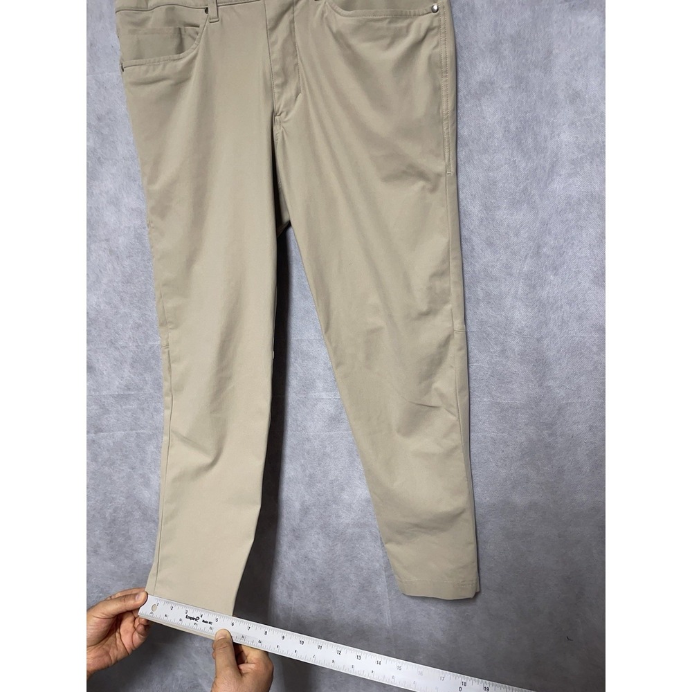 Lululemon Pants Men 32X27 Beige ABC Slim 5 Pocket Performance Warpstreme LM5AD9S - Picture 5 of 9